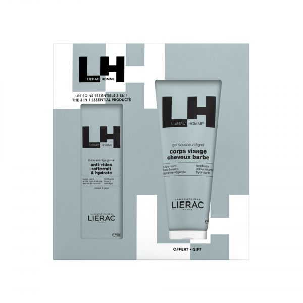 Lierac Homme Coffret Fluído Anti-Rugas 50ml + Gel de Banho 200ml