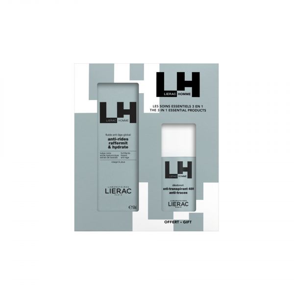 Lierac Homme Coffret Fluído Anti-Rugas 50ml + Desodorizante 50ml