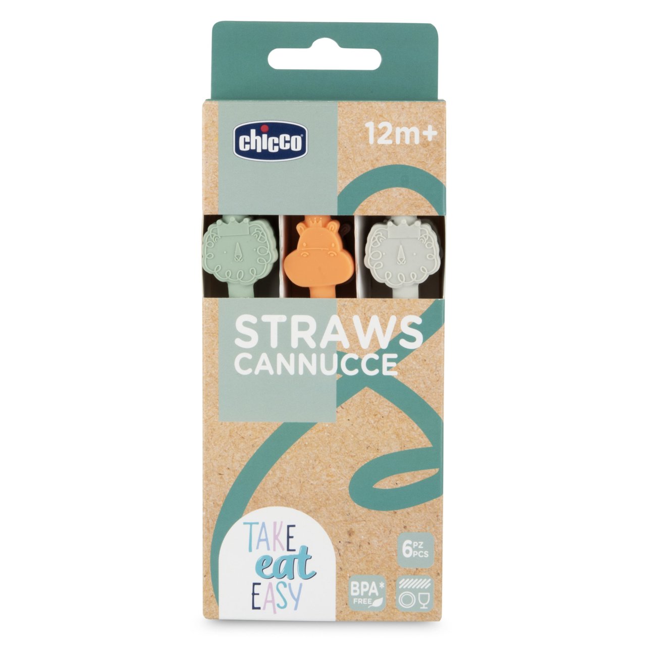 Chicco Palhinhas de Silicone x 6 (12M+)