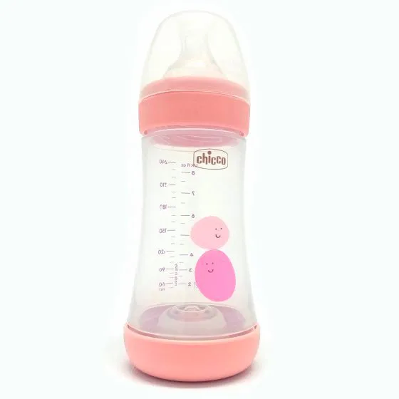 Chicco Biberão Perfect5 Rosa 240ml Médio Silicone