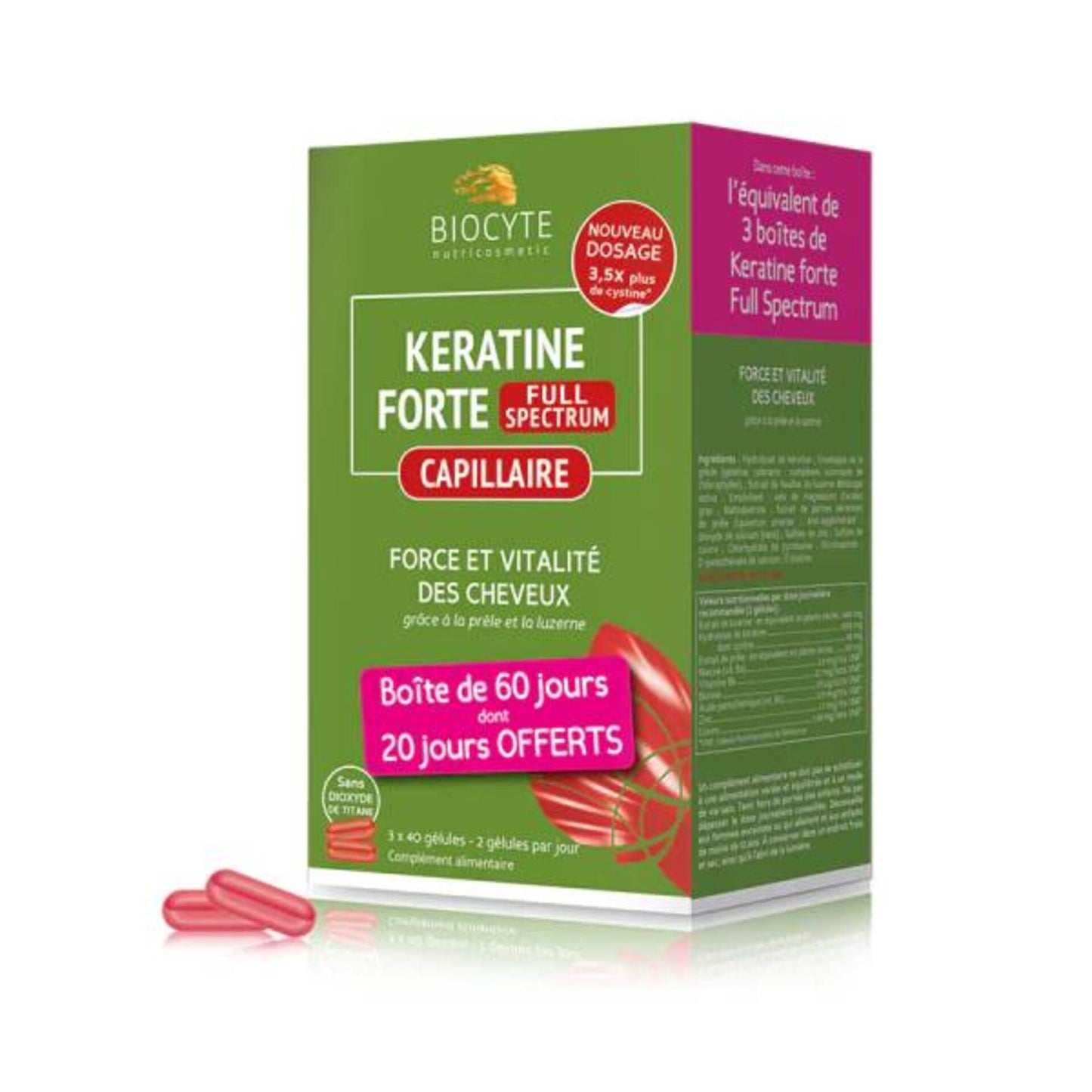 Biocyte Keratine Forte 900 mg Trio cápsulas