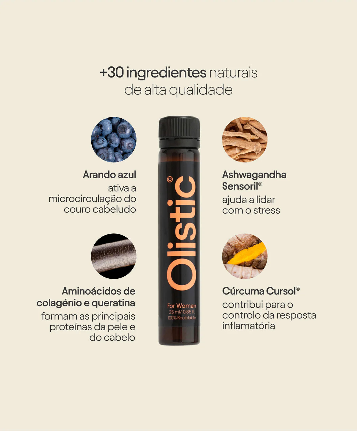 Olistic Women Suplemento Capilar 25ml x 28 Ampolas