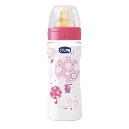 Chicco Biberão Látex Well-Being 4M+ 330ml Rosa + Oferta Biberão 150ml