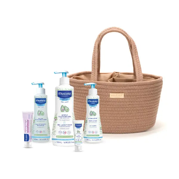 Mustela Bebé Cesta Essenciais Mocca | 5 produtos Mustela para Recém-Nascido