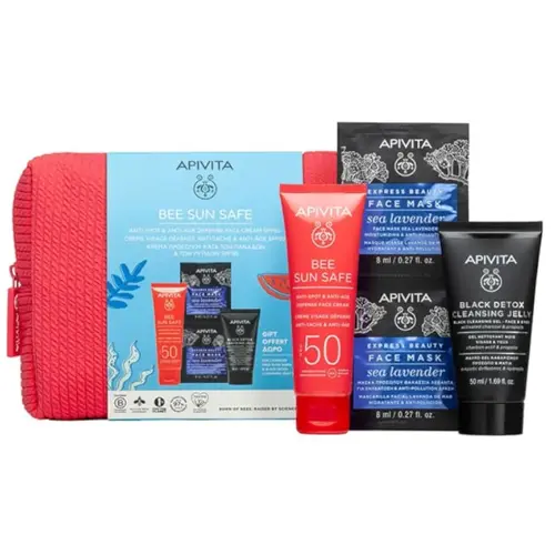 Apivita Bee Sun Safe Creme Rosto Antimanchas e Antienvelhecimento SPF50+ 50ml + Oferta + Bolsa