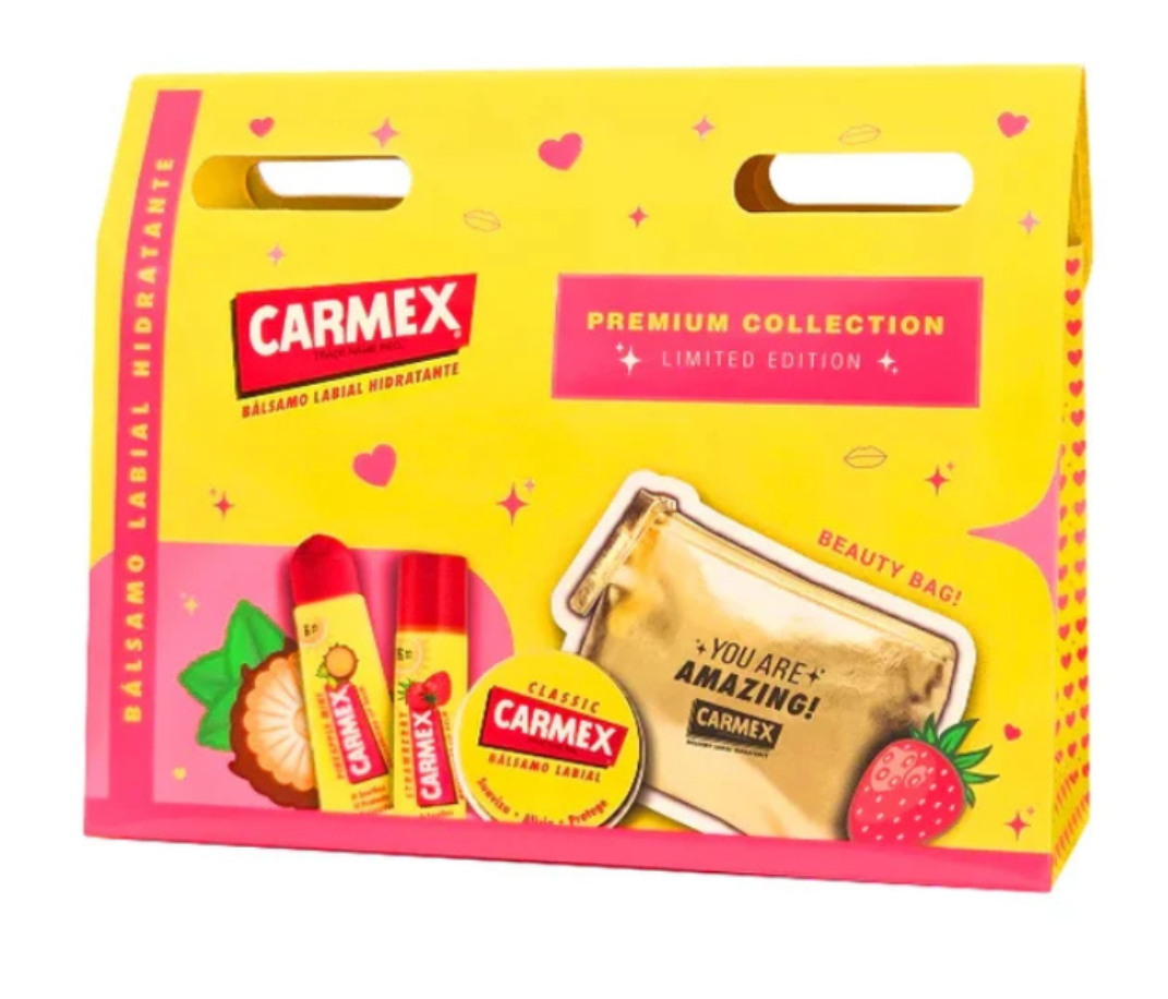Carmex Kit Premium Collection | 3 Batons + Bolsa | Hidratação & Proteção Labial