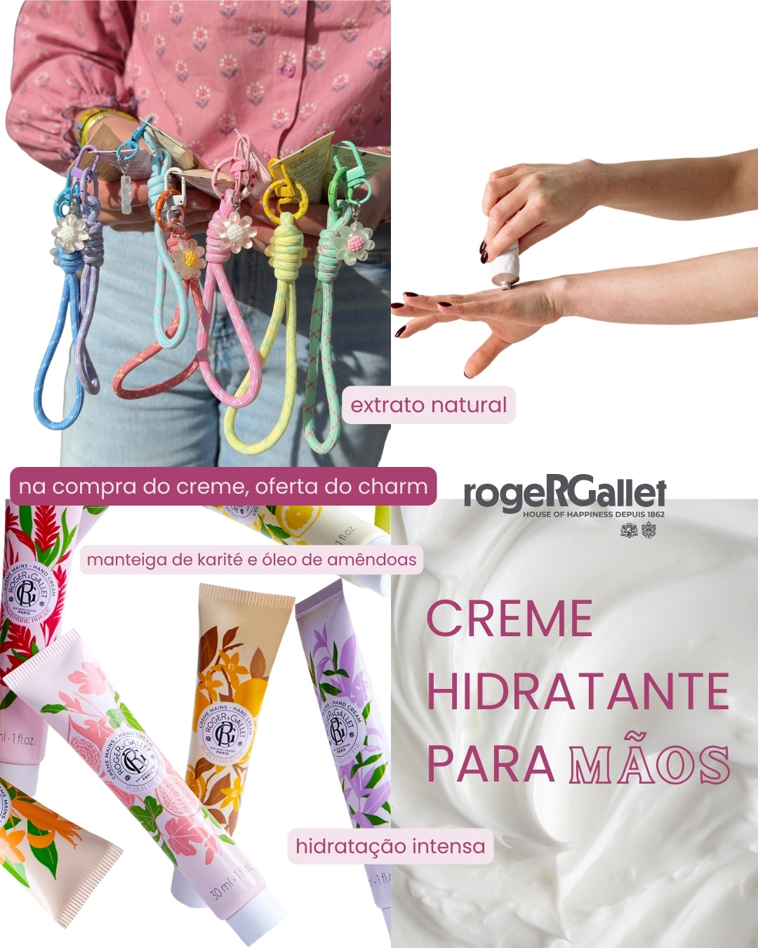 Roger & Gallet creme mãos e unhas 30ml