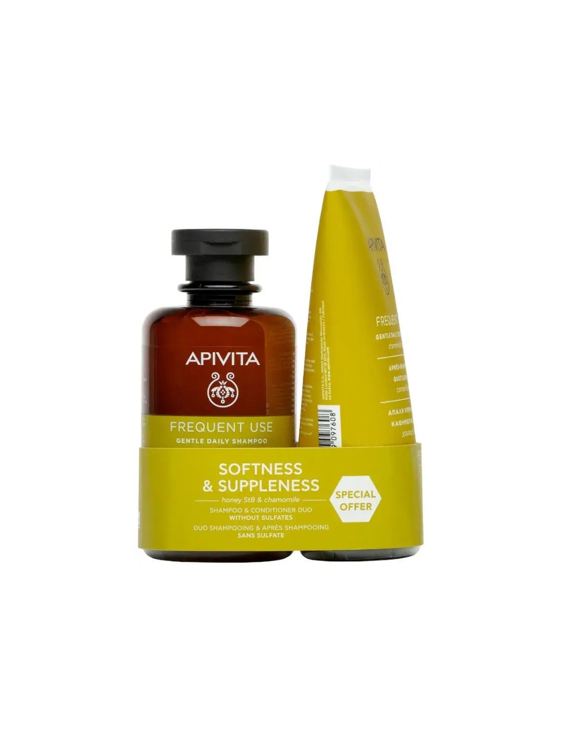 Apivita Capilar Champô Uso Frequente 250ml + Condicionador Suave Uso Frequente 150ml