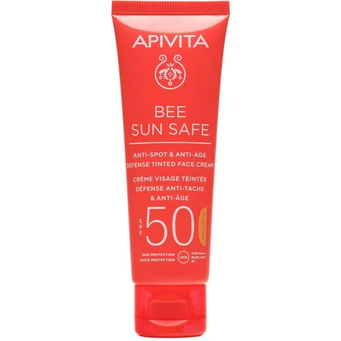 Apivita Bee Sun Safe Creme de Rosto Defesa Antimanchas e Antienvelhecimento com cor SPF50 - 50ml