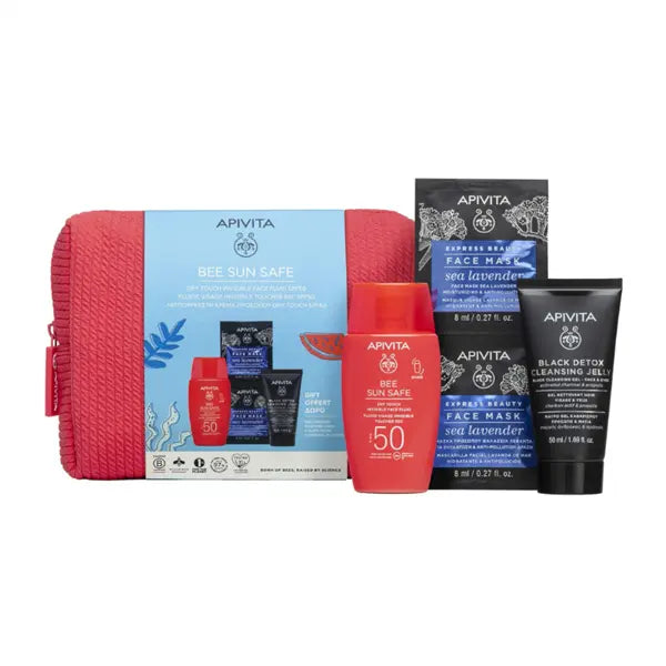 Apivita Bee Sun Safe Fluido Invisível para rosto SPF50+ 50ml + Oferta + Bolsa