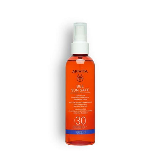Apivita Bee Sun Safe Óleo Corporal Sublimador de Bronzeado Toque Acetinado FPS30 200ml