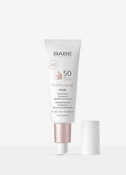 Babe Rotina Healthy Aging+: Fluid Fotoprotetor FPS50  + Creme Multi ação para pele madura com oferta de bolsa