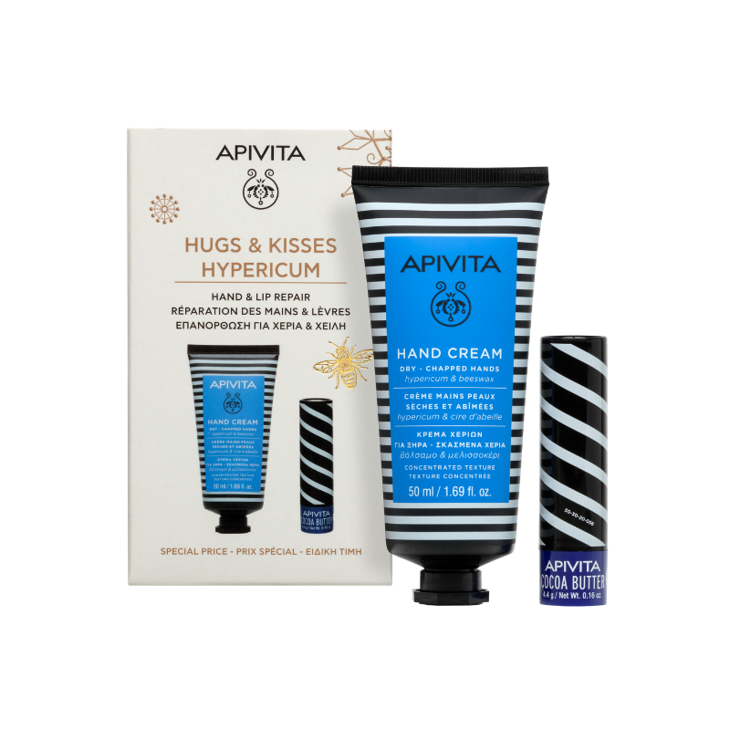 Apivita Coffret Natal Creme Mãos 50ml + Stick Labial 4,4g