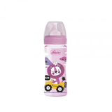 Chicco Biberão Well Being Rosa Silicone Fluxo Médio 2M+ 250ml