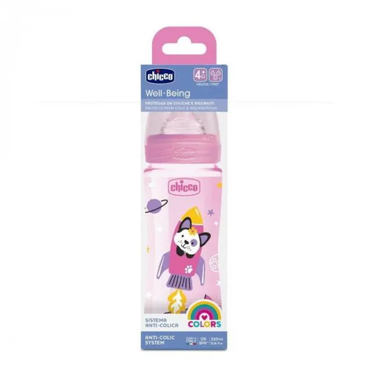 Chicco Biberão Wb Cor 330ml Sil 4M+ Girl