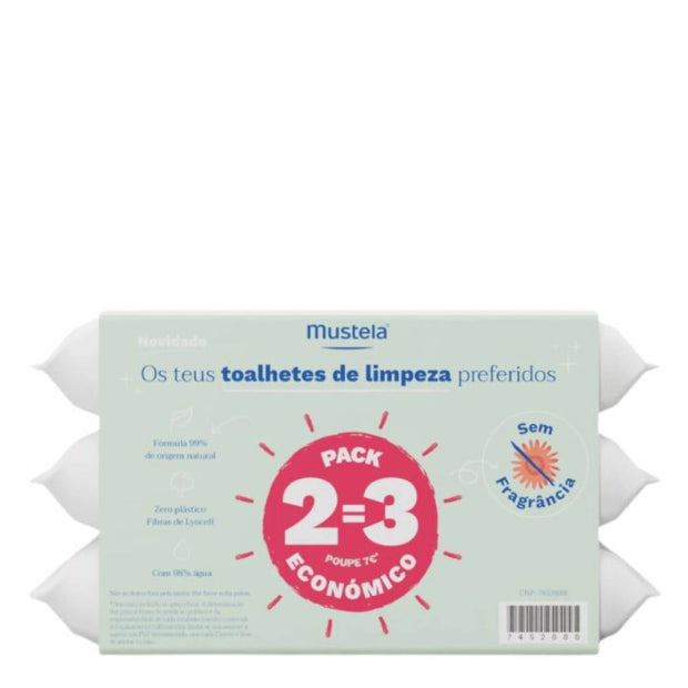 Mustela Toalhetes de Limpeza de Água S/Perfume