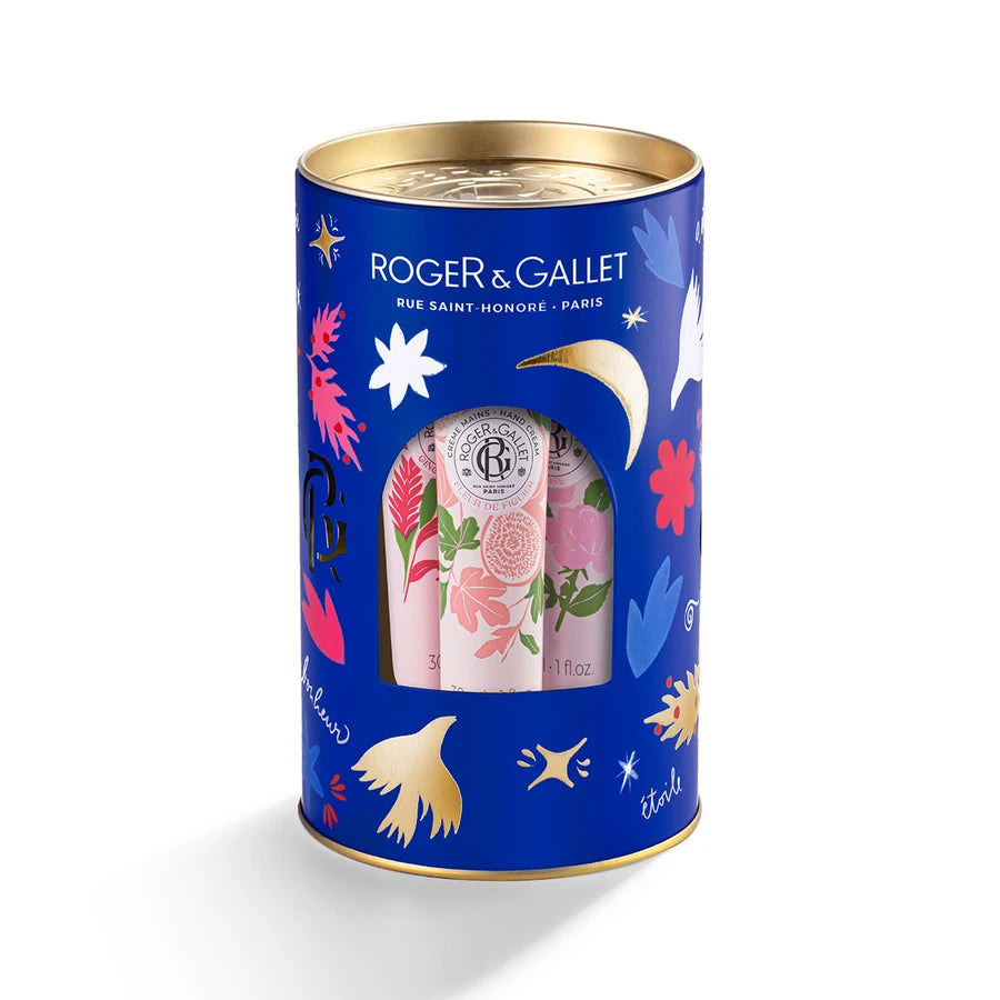 Roger & Gallet Coffret Natal - 3 Cremes de Mãos Fleur De Figuier/Gingembre Rouge/Rose + Caixa Metálica NATAL