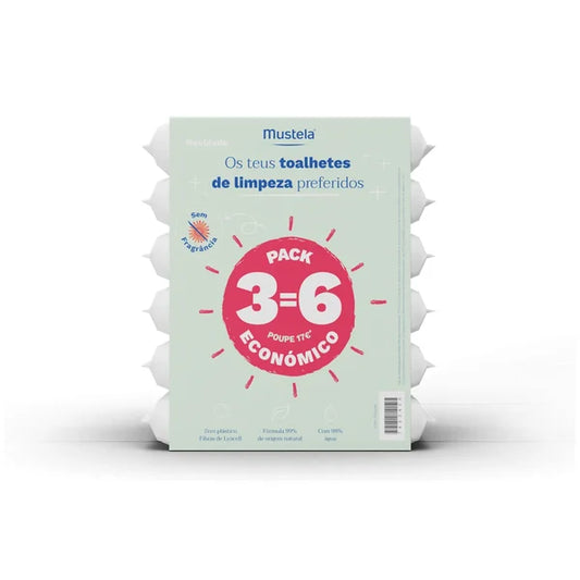 Mustela Toalhetes de Limpeza de Água S/Perfume